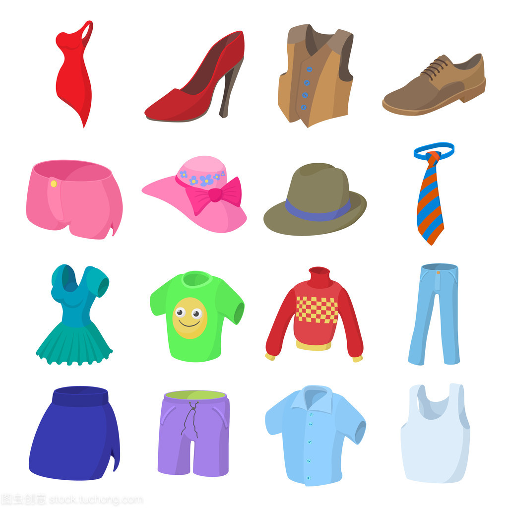 卡通风格服装图标设计指南 打造俏皮时尚的视觉符号